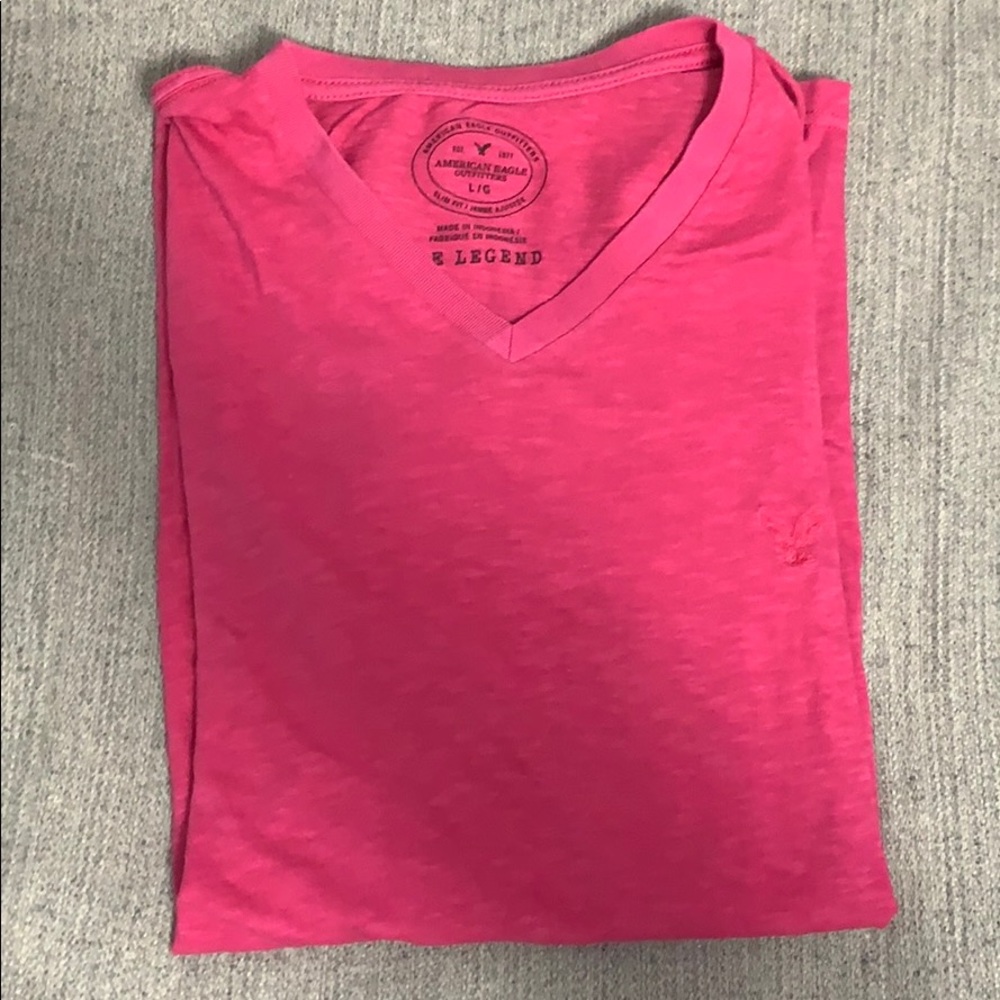 2/$10 American Eagle Pink V Neck Large